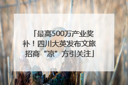 最高500万产业奖补！四川大英发布文旅招商“凉”方引关注