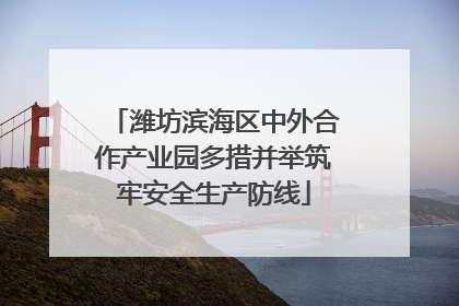 潍坊滨海区中外合作产业园多措并举筑牢安全生产防线