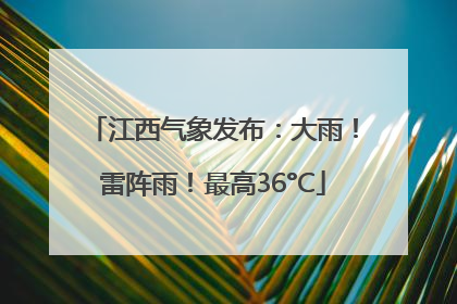 江西气象发布：大雨！雷阵雨！最高36°C
