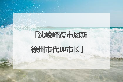 沈峻峰跨市履新徐州市代理市长
