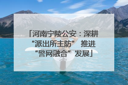 河南宁陵公安：深耕“派出所主防” 推进“警网融合”发展