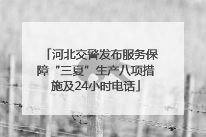 河北交警发布服务保障“三夏”生产八项措施及24小时电话