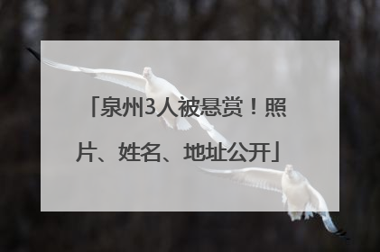 泉州3人被悬赏！照片、姓名、地址公开