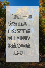 浙江一地突发山洪，有公交车被困！刚刚Ⅳ级应急响应启动
