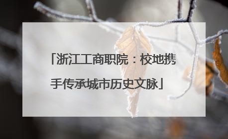 浙江工商职院：校地携手传承城市历史文脉