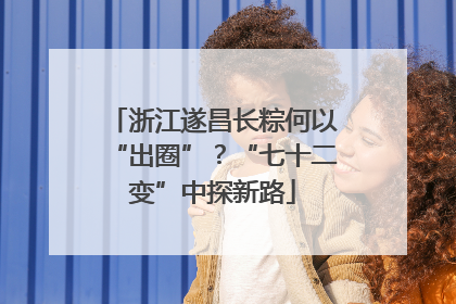 浙江遂昌长粽何以“出圈”？“七十二变”中探新路