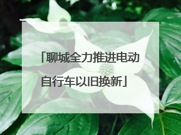 聊城全力推进电动自行车以旧换新