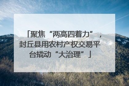 聚焦“两高四着力”，封丘县用农村产权交易平台撬动“大治理”