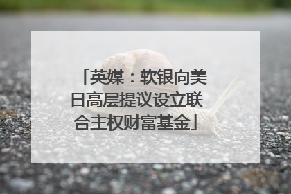 英媒：软银向美日高层提议设立联合主权财富基金