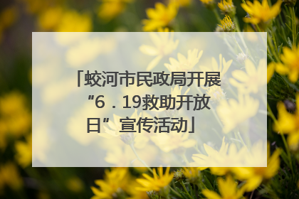 蛟河市民政局开展“6．19救助开放日”宣传活动