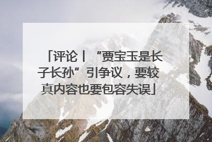 评论丨“贾宝玉是长子长孙”引争议，要较真内容也要包容失误
