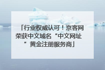 行业权威认可！京客网荣获中文域名“中文网址”黄金注册服务商