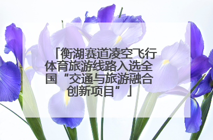 衡湖赛道凌空飞行体育旅游线路入选全国“交通与旅游融合创新项目”