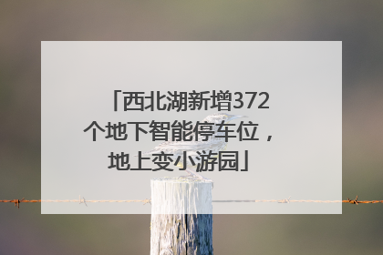 西北湖新增372个地下智能停车位，地上变小游园
