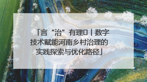 言“治”有理⑪丨数字技术赋能河南乡村治理的实践探索与优化路径