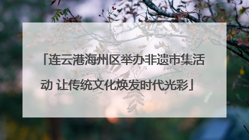 连云港海州区举办非遗市集活动 让传统文化焕发时代光彩