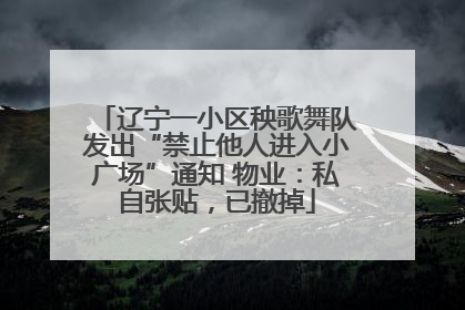 辽宁一小区秧歌舞队发出“禁止他人进入小广场”通知 物业：私自张贴，已撤掉