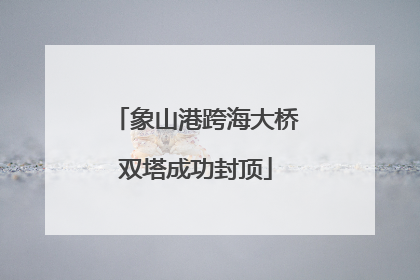 象山港跨海大桥双塔成功封顶
