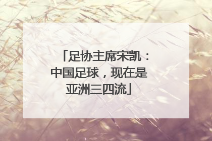 足协主席宋凯：中国足球，现在是亚洲三四流