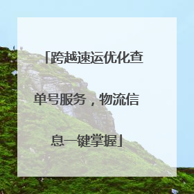 跨越速运优化查单号服务，物流信息一键掌握