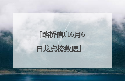 路桥信息6月6日龙虎榜数据