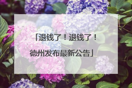 退钱了！退钱了！德州发布最新公告
