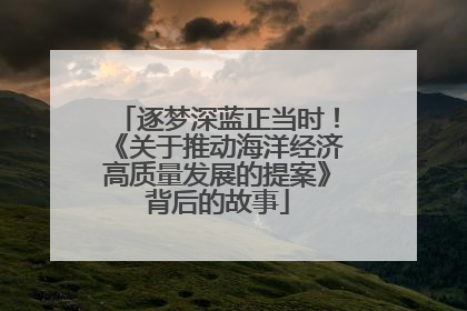 逐梦深蓝正当时！《关于推动海洋经济高质量发展的提案》背后的故事