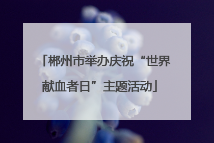 郴州市举办庆祝“世界献血者日”主题活动