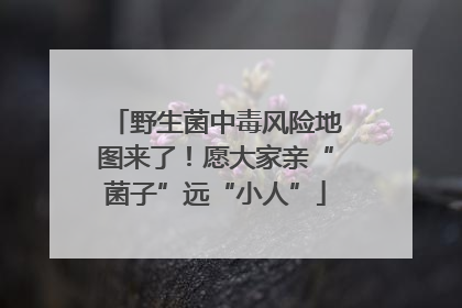 野生菌中毒风险地图来了！愿大家亲“菌子”远“小人”