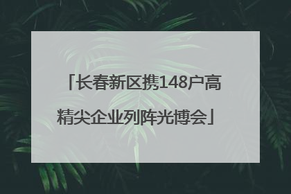 长春新区携148户高精尖企业列阵光博会