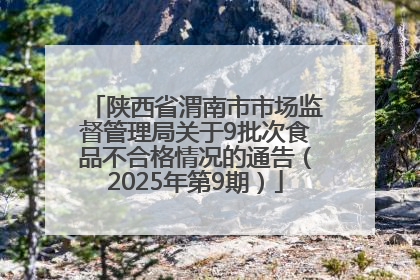 陕西省渭南市市场监督管理局关于9批次食品不合格情况的通告（2025年第9期）