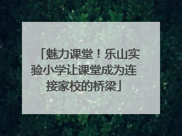 魅力课堂！乐山实验小学让课堂成为连接家校的桥梁