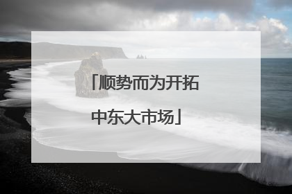 顺势而为开拓中东大市场