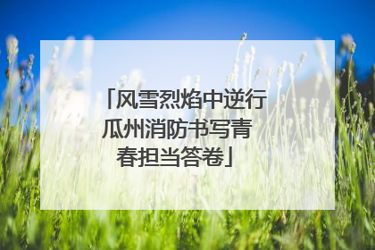 风雪烈焰中逆行 瓜州消防书写青春担当答卷