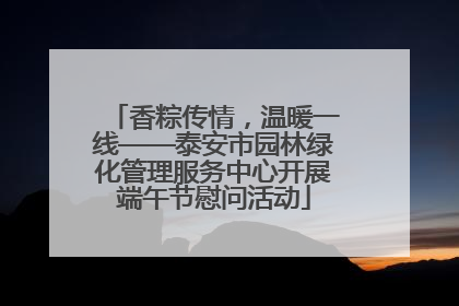 香粽传情，温暖一线——泰安市园林绿化管理服务中心开展端午节慰问活动