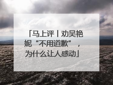 马上评丨劝吴艳妮“不用道歉”，为什么让人感动