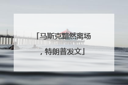 马斯克黯然离场，特朗普发文