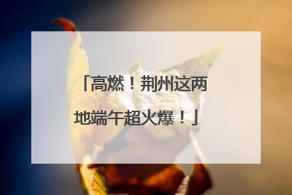 高燃！荆州这两地端午超火爆！