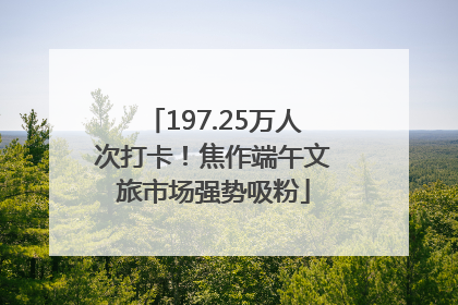 197.25万人次打卡！焦作端午文旅市场强势吸粉