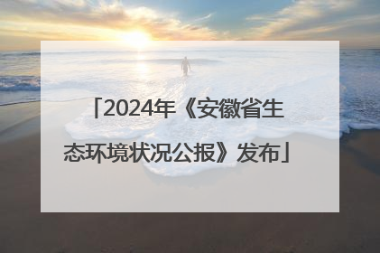 2024年《安徽省生态环境状况公报》发布