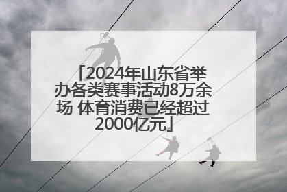 2024年山东省举办各类赛事活动8万余场 体育消费已经超过2000亿元