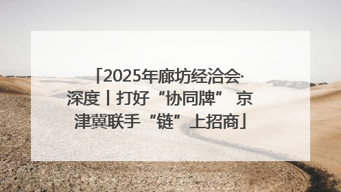 2025年廊坊经洽会·深度丨打好“协同牌” 京津冀联手“链”上招商