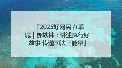 2025好网民·在聊城｜郝轶林：讲述执行好故事 传递司法正能量