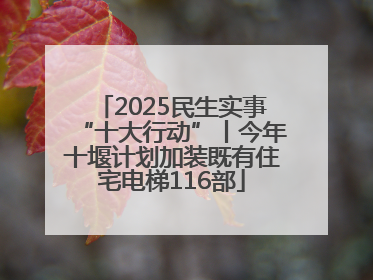 2025民生实事“十大行动”丨今年十堰计划加装既有住宅电梯116部