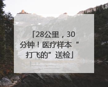 28公里，30分钟！医疗样本“打飞的”送检