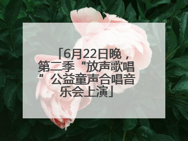 6月22日晚，第二季“放声歌唱”公益童声合唱音乐会上演