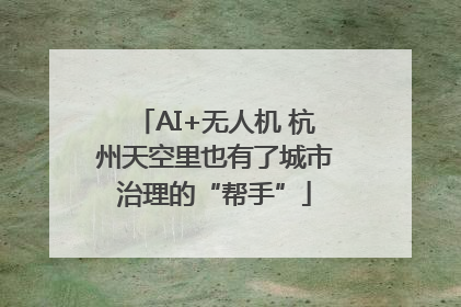 AI+无人机 杭州天空里也有了城市治理的“帮手”